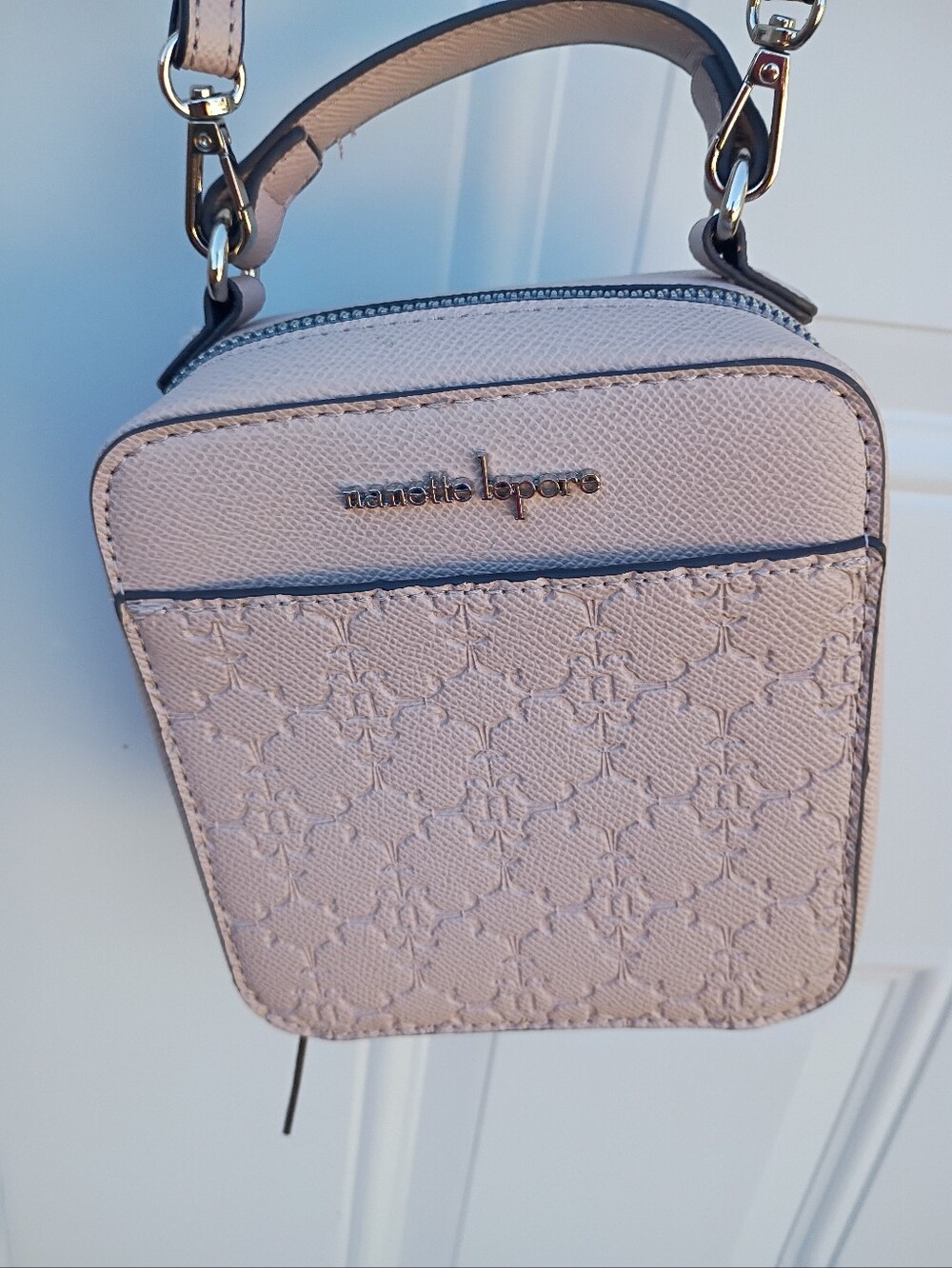 Nanette Lepore Pale Pink Textured Mini Crossbody Satchel